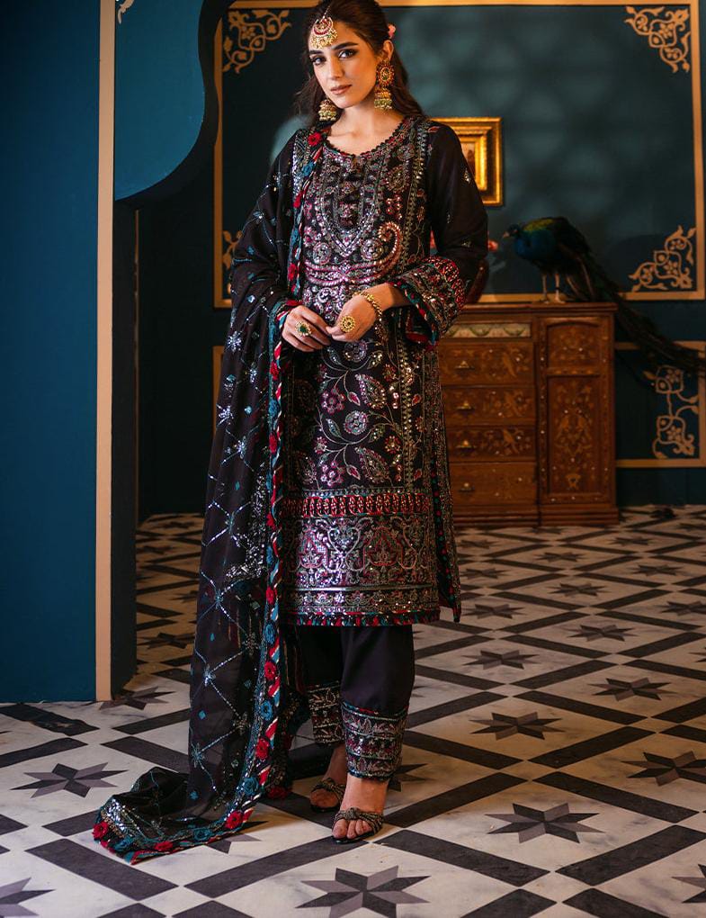 Black Embroidered 3PC Lawn Set – Mystic Noir
